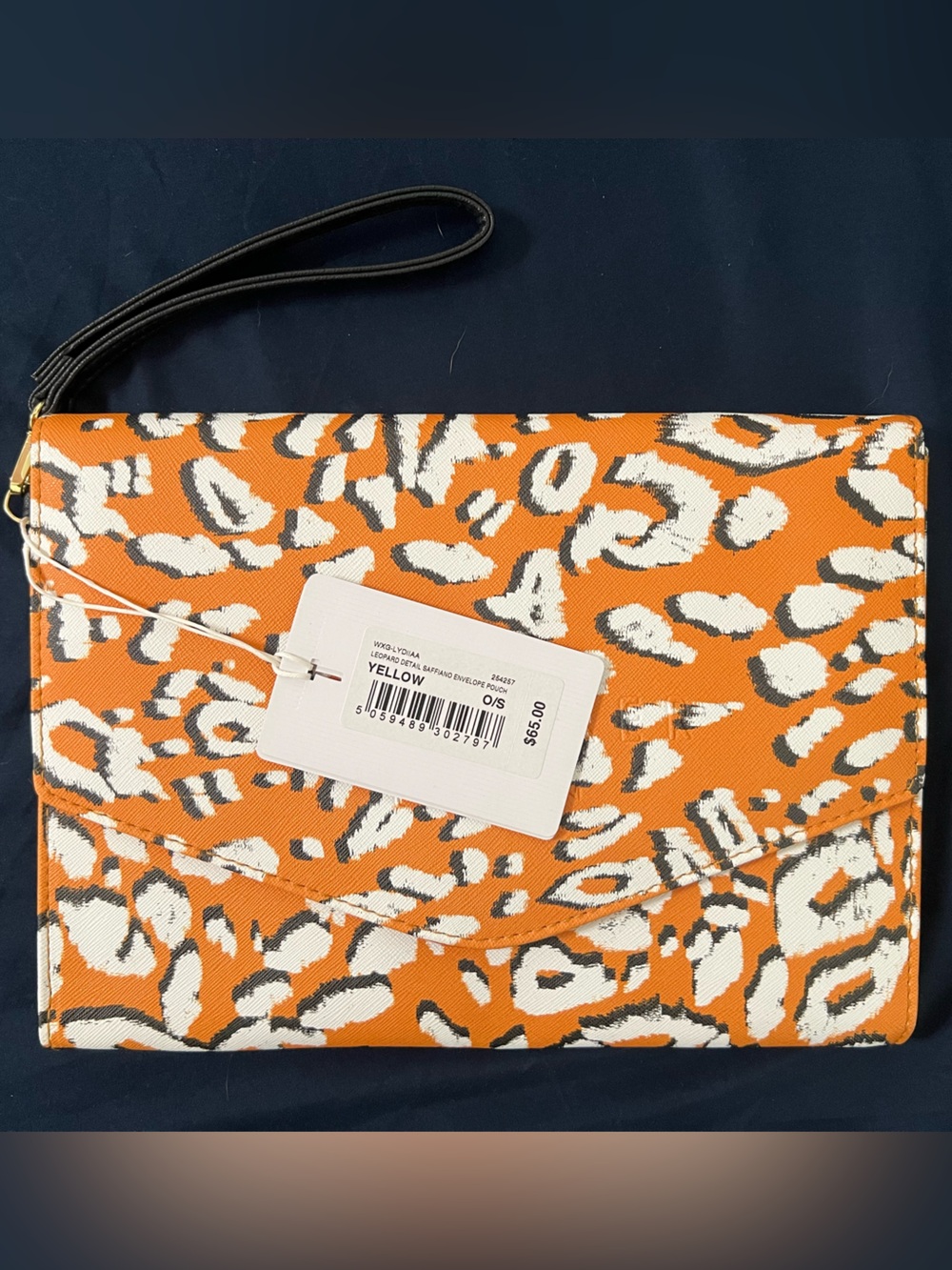 Ted Baker Yellow Leopard Print Wristlet Clutch